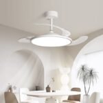 2025 Modern Integrated Electric Ceiling Fan LED Light Living Dining Bedroom AC Motor 64w Remote Control Switch Invisible Comfort