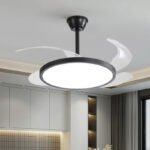 Modern LED Ceiling Fan Light Full Spectrum Ultra-Thin Invisible Silent Variable Frequency AC Iron Bedroom Living Room 32w 40w