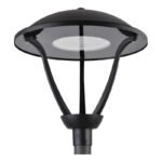 Traditional Gray Painted Aluminum LED Garden Light IP66/65 Bollard Lamp COB AC/DC Landscaping Fixture for Courtyard Garden Post