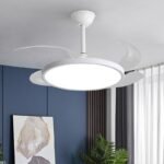 Modern LED Ceiling Fan Light Full Spectrum Ultra-Thin Invisible Silent Variable Frequency AC Iron Bedroom Living Room 32w 40w