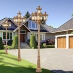 Five-Head European Garden Light High 3.4m Aluminum Outdoor Street Light Pole LED Lamp Body for Park Landscape Lighting