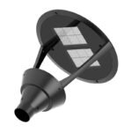 Traditional Gray Painted Aluminum LED Garden Light IP66/65 Bollard Lamp COB AC/DC Landscaping Fixture for Courtyard Garden Post