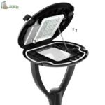 Outdoor Garden LED Lamp 30W to 150W UFO Post Lights with Single or Double Arm Aluminum Body Nema 7 Pin AC Power Supply