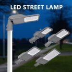 Aluminum LED Street Light Outdoor Super Bright 220V Electric Pole Lighting Waterproof IP65 Rating Courtyard Garden Solar/Battery