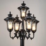 Five-Head European Garden Light High 3.4m Aluminum Outdoor Street Light Pole LED Lamp Body for Park Landscape Lighting