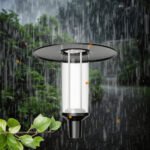 30W 40W 50W Outdoor Garden Aluminum Housing LED Post Top Light IP65 Bollard Pole Landscape Light Warm White LED 220V AC Power