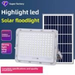 Outdoor IP65 Dusk Dawn Dimmable LED Flood Light Solar Powered 2 Motion Sensors Aluminum ABS Remote Control Waterproof Security