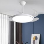 Modern LED Ceiling Fan Light Full Spectrum Ultra-Thin Invisible Silent Variable Frequency AC Iron Bedroom Living Room 32w 40w