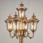 Five-Head European Garden Light High 3.4m Aluminum Outdoor Street Light Pole LED Lamp Body for Park Landscape Lighting