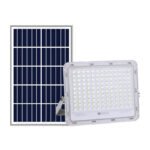 Outdoor IP65 Dusk Dawn Dimmable LED Flood Light Solar Powered 2 Motion Sensors Aluminum ABS Remote Control Waterproof Security