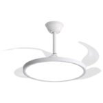 Modern LED Ceiling Fan Light Full Spectrum Ultra-Thin Invisible Silent Variable Frequency AC Iron Bedroom Living Room 32w 40w