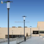 30W 40W 50W Outdoor Garden Aluminum Housing LED Post Top Light IP65 Bollard Pole Landscape Light Warm White LED 220V AC Power