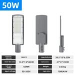 50W to 200w Adjustable Outdoor LED Street Light Head for Cities AC Linear DRIVER 100% REAL Power WITH WHOLE LENS SMD  DOB Road