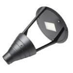 Traditional Gray Painted Aluminum LED Garden Light IP66/65 Bollard Lamp COB AC/DC Landscaping Fixture for Courtyard Garden Post