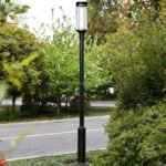 30W 40W 50W Outdoor Garden Aluminum Housing LED Post Top Light IP65 Bollard Pole Landscape Light Warm White LED 220V AC Power