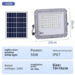 Outdoor IP65 Dusk Dawn Dimmable LED Flood Light Solar Powered 2 Motion Sensors Aluminum ABS Remote Control Waterproof Security