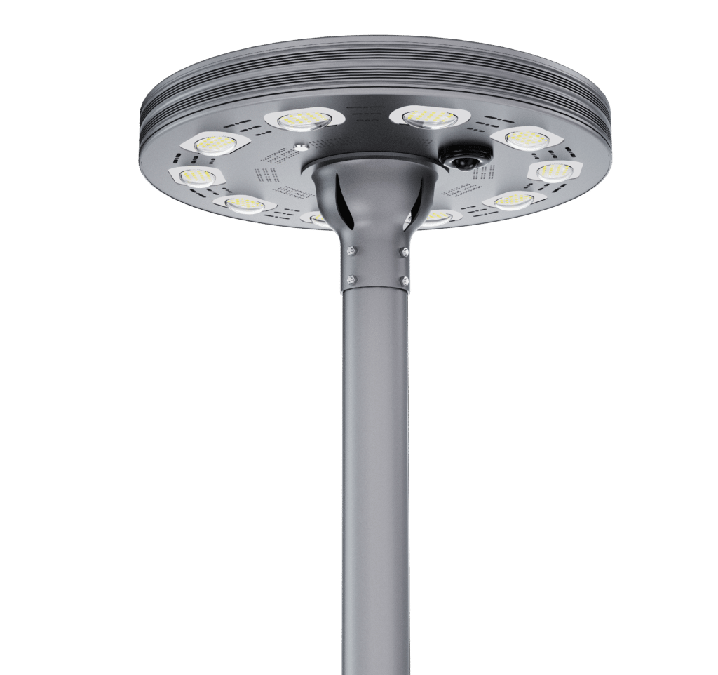 Outdoor Garden Solar Motion Sensor Round Post Top Light 160w 200w 240w Led Landscape Light